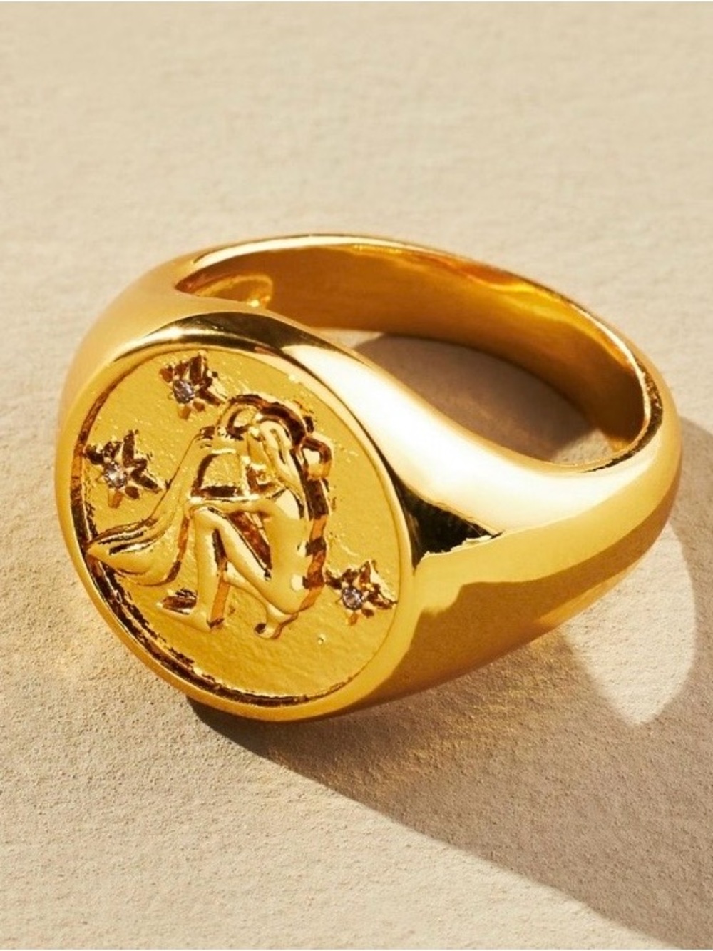 Anthropologie - Women's Zodiac Signet Ring - Aquarius
